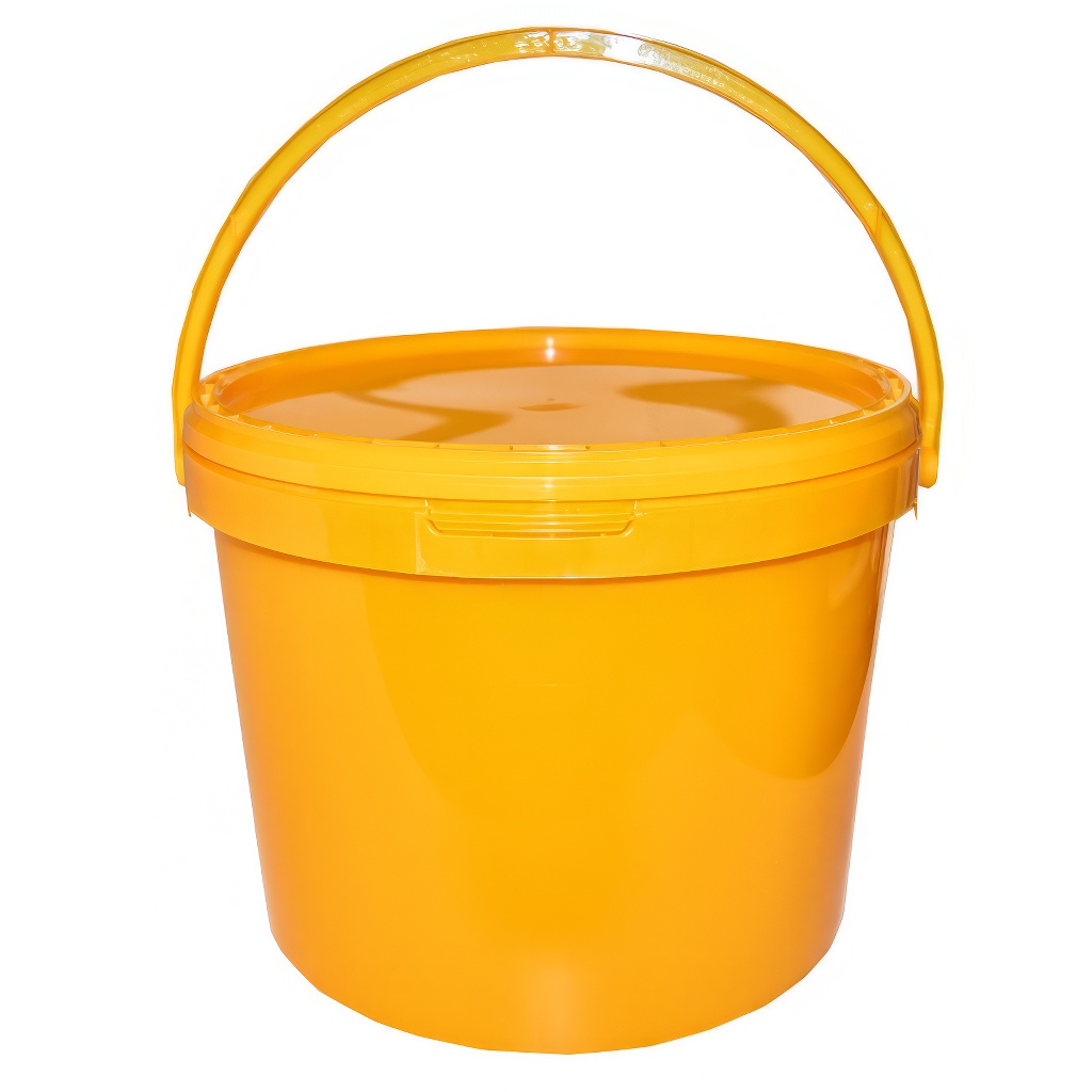Secchiello per miele in plastica 15 kg giallo